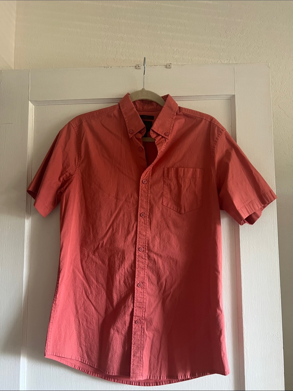 14th & Union Short-Sleeve Button-Down Shirt - Coral